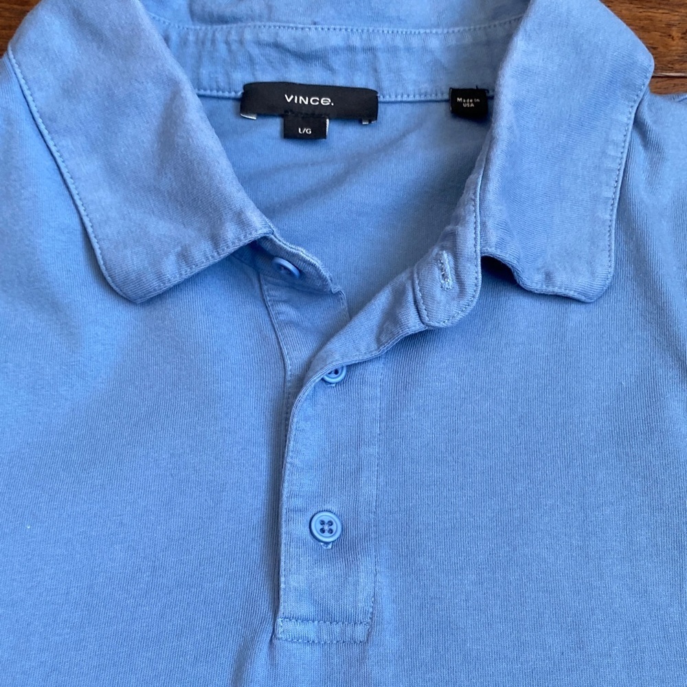 Vince Light Blue Polo Shirt - Picture 3 of 14
